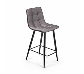 Стул полубарный Уно, бархат серый 27 / чёрный конус | Интернет магазин мебели и декора LifeDekor