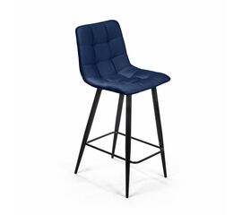 Стул полубарный Уно, бархат синий 29 / чёрный конус | Интернет магазин мебели и декора LifeDekor