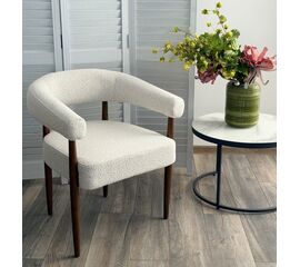 Стул БОНСАЙ (BONSAI), цвет СВЕТЛО-БЕЖЕВЫЙ CLOUD-113, букле / ОРЕХ , ®DISAUR | Интернет магазин мебели и декора LifeDekor