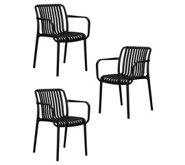 Набор 3 шт Стул обеденный DOBRIN WALTER, черный (B-03), Вариант: чёрный (B-03) | Интернет магазин мебели и декора LifeDekor