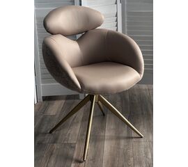 Стул ГУННАР (GUNNAR) 360 град, цвет БЕЖЕВЫЙ VEGA-11 / MIAMI-160, ткань / ШАМПАНЬ каркас, ®DISAUR | Интернет магазин мебели и декора LifeDekor