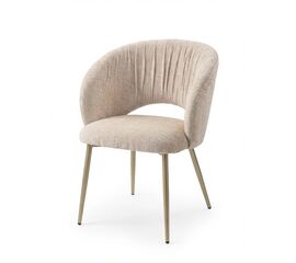 Стул МИДА (MIDA), цвет МОЛОЧНЫЙ SOLO-111, ткань / ШАМПАНЬ каркас, ®DISAUR | Интернет магазин мебели и декора LifeDekor