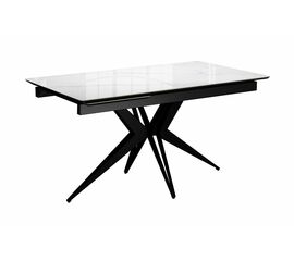 Стол DikLine DKS140 керамика Carrara Gloss (мрамор глянец белый), подстолье черное, опоры черные (2уп.) | Интернет магазин мебели и декора LifeDekor