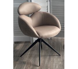 Стул ГУННАР (GUNNAR) 360 град, цвет БЕЖЕВЫЙ VEGA-11 / MIAMI-160, ткань / ЧЕРНЫЙ каркас, ®DISAUR | Интернет магазин мебели и декора LifeDekor