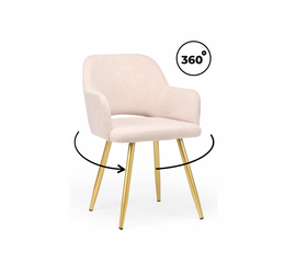Стул на металлокаркасе Эолин 360 латте (glory 10) / золотой | Интернет магазин мебели и декора LifeDekor