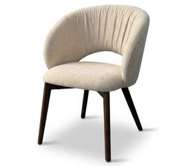 Стул ПИОЛА (PIOLA), цвет СВЕТЛО-БЕЖЕВЫЙ CITY-102, букле / ОРЕХ каркас,  ®DISAUR | Интернет магазин мебели и декора LifeDekor