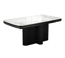 Стол DikLine SKO140 Керамика Пандора Серый глянец YB8020122BG/подстолье черное/опоры черные (2 уп.) | Интернет магазин мебели и декора LifeDekor