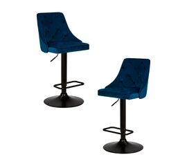 Набор 2 шт Стул барный DOBRIN JOSEPH BLACK, синий велюр (MJ9-117), Вариант: синий велюр (MJ9-117) | Интернет магазин мебели и декора LifeDekor