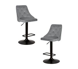 Набор 2 шт Стул барный DOBRIN JOSEPH BLACK, серый велюр (MJ9-75), Вариант: серый велюр (MJ9-75) | Интернет магазин мебели и декора LifeDekor
