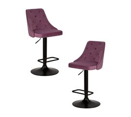 Набор 2 шт Стул барный DOBRIN JOSEPH BLACK, пудрово-сиреневый велюр (MJ9-52), Вариант: пудрово-сиреневый велюр (MJ9-52) | Интернет магазин мебели и декора LifeDekor