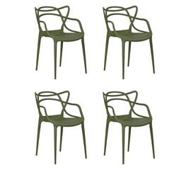 Набор 4 шт Стул обеденный DOBRIN MASTERS, зеленый хаки (G-17), Вариант: зеленый хаки (G-17) | Интернет магазин мебели и декора LifeDekor