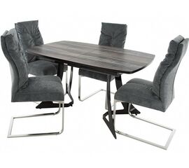 Обеденная группа (Стол Милан ПМ и 4 стула Лофт), серый | Интернет магазин мебели и декора LifeDekor