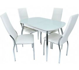 Обеденная группа (Стол Ривьера СВ и 4 стула Асти), белый | Интернет магазин мебели и декора LifeDekor