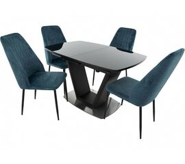 Обеденная группа (Стол Севилья ПМ и 4 стула Марсала), черный | Интернет магазин мебели и декора LifeDekor