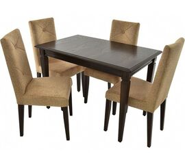 Обеденная группа (Стол Сиена и 4 стула Помпей ромб), орех темный | Интернет магазин мебели и декора LifeDekor