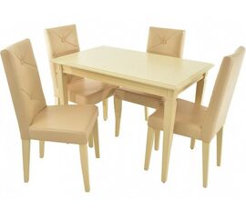 Обеденная группа (Стол Сиена и 4 стула Помпей ромб), слоновая кость | Интернет магазин мебели и декора LifeDekor