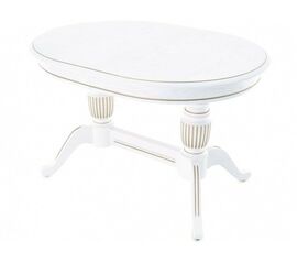Стол «Леонардо 2» овал 120x90, эмаль белая с золочением | Интернет магазин мебели и декора LifeDekor