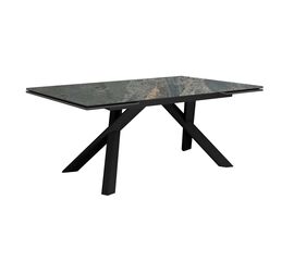 Стол DikLine DKX140 керамика Nebula Gold (мрамор глянец серый), подстолье черное, опоры черные (2уп.) | Интернет магазин мебели и декора LifeDekor