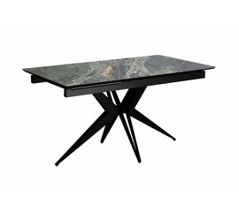 Стол DikLine DKS140 керамика Nebula Gold (мрамор глянец серый), подстолье черное, опоры черные (2уп.) | Интернет магазин мебели и декора LifeDekor