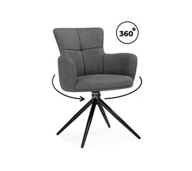 Стул на металлокаркасе Atlanta 1 крутящийся серый / черный | Интернет магазин мебели и декора LifeDekor