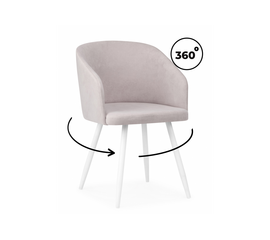 Стул на металлокаркасе Монер 360 светло-серый (glory 36) / белый | Интернет магазин мебели и декора LifeDekor