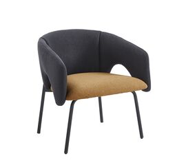 Кресло лаунж Afrida рогожка тёмно-синий горчичный | Интернет магазин мебели и декора LifeDekor