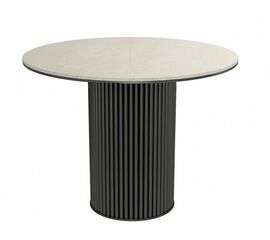 Стол DikLine AKRR120 Керамика Krater Perla (бежевый матовый)/подстолье черное/опоры черные (2 уп.) | Интернет магазин мебели и декора LifeDekor