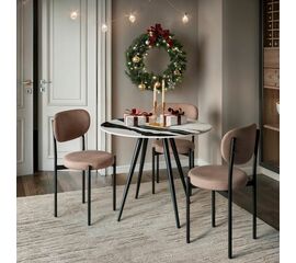 Стол круглый Ник 90, керамика глянцевая Panda White | Интернет магазин мебели и декора LifeDekor