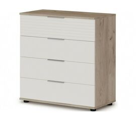 Комод «Джулия» 4ящ, Крафт серый/белый глянец | Интернет магазин мебели и декора LifeDekor