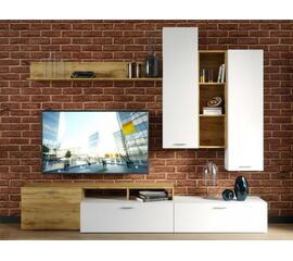 Стенка «Невио-1», Дуб крафт золотой/белый | Интернет магазин мебели и декора LifeDekor