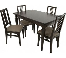 Обеденная группа (Стол Греция и 4 стула Никас), орех темный | Интернет магазин мебели и декора LifeDekor