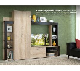Стенка «Торонто», Дуб Сонома/венге | Интернет магазин мебели и декора LifeDekor