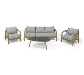 "Лейпциг" лаунж-зона из тика на 5 персон, цвет серый | Интернет магазин мебели и декора LifeDekor