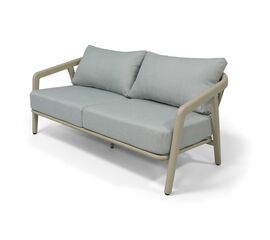 "Брюссель" диван двухместный из искусственного ротанга, цвет серый, каркас под дерево (холодно-бежевый) | Интернет магазин мебели и декора LifeDekor