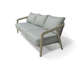 "Брюссель" диван трехместный из искусственного ротанга, цвет серый, каркас под дерево (холодно-бежевый) | Интернет магазин мебели и декора LifeDekor