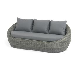 "Барселона" диван из искусственного ротанга трехместный, цвет графит | Интернет магазин мебели и декора LifeDekor