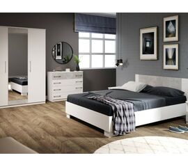 Спальня «Аврора» 3дв шк, Белый/Ателье светлый | Интернет магазин мебели и декора LifeDekor