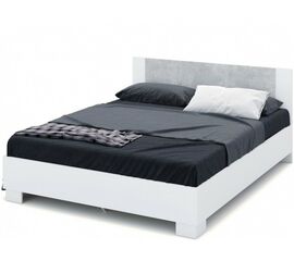 Кровать «Аврора» 160*200 (основание ЛДСП), Белый/Ателье светлый | Интернет магазин мебели и декора LifeDekor