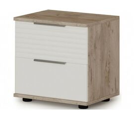 Тумба «Джулия» 2ящ, Крафт серый/белый глянец | Интернет магазин мебели и декора LifeDekor