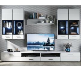 Стенка «Йорк» с витринами, Белый/белый глянец | Интернет магазин мебели и декора LifeDekor