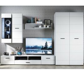 Стенка «Йорк» со шкафом, Белый/белый глянец | Интернет магазин мебели и декора LifeDekor