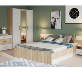 Спальня «Алена» 3 дв. шк, Дуб сонома/белый | Интернет магазин мебели и декора LifeDekor