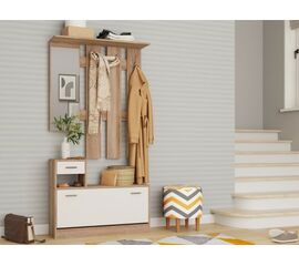 Прихожая «Интер», Дуб сонома/белый | Интернет магазин мебели и декора LifeDekor