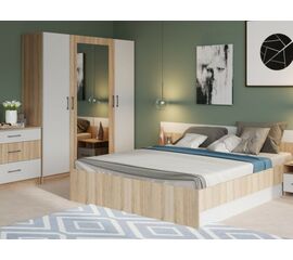 Спальня «Алена» 4 дв. шк, Дуб сонома/белый | Интернет магазин мебели и декора LifeDekor