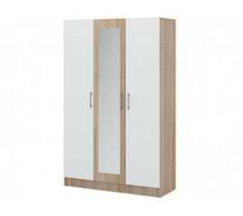 Шкаф «Алена» 3дв с зеркалом, Дуб сонома/Белый | Интернет магазин мебели и декора LifeDekor