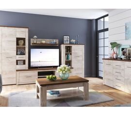 Стенка «Мэдисон» с комодом, Дуб эндгрейн/дуб экспрессив бронзовый | Интернет магазин мебели и декора LifeDekor