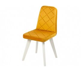 Стул АРИОН (ромб), ВЕЛЮР 14 ЗОЛОТО, каркас СТАНДАРТ МАССИВ, Белый | Интернет магазин мебели и декора LifeDekor