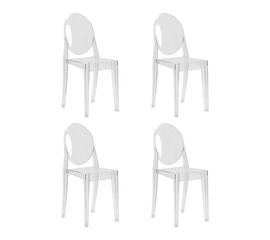 Набор 4 шт Стул обеденный DOBRIN VICTORIA GHOST, цвет прозрачный | Интернет магазин мебели и декора LifeDekor