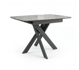 Стол DikLine DKB110, Керамика Italian Grey (глянец серый)/подстолье черное/опоры черные | Интернет магазин мебели и декора LifeDekor