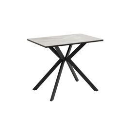 Стол Мармер мини нераскладной 90х60х75 см, столешница IT.MID.GRAY, подстолье металл черный | Интернет магазин мебели и декора LifeDekor